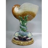A Minton china nautilus shell design vas