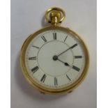 An 18ct gold cased pocket watch, the key