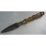 A late 19thC Asian dagger, the cast copp