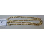 A 9ct gold flat, oval and ring link neck