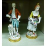 A pair of modern German porcelain figure