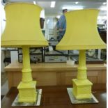 A pair of modern Casa Pupo yellow glazed