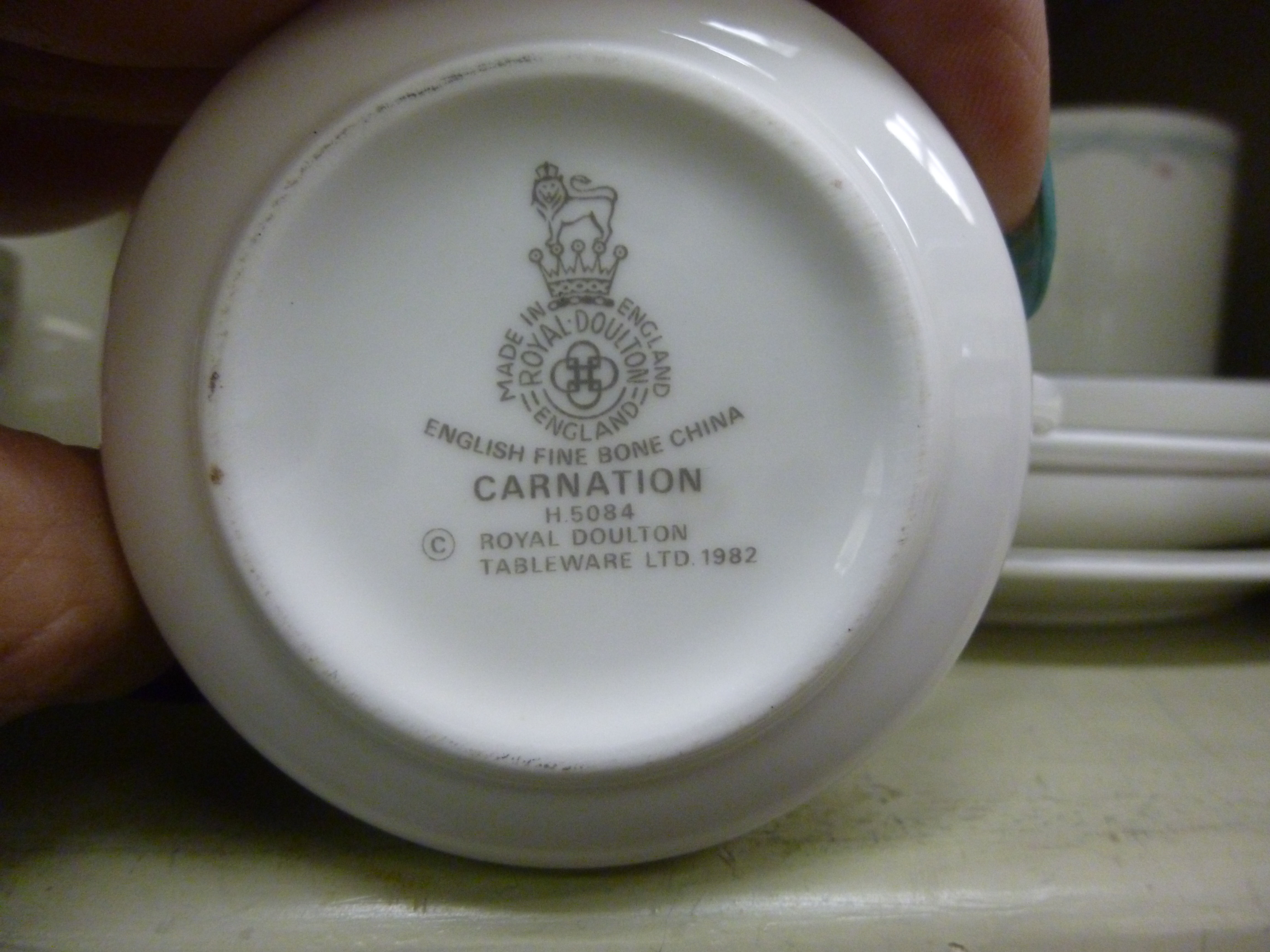 A Royal Doulton bone china Carnation pat - Image 3 of 3