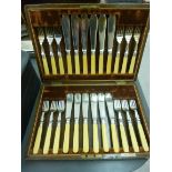 A set of six silver plated fish knives a