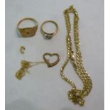 Jewellery: to include a 9ct gold curb li