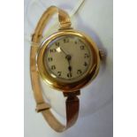 A lady's Rolex 15ct gold round cased wri