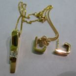 A 9ct gold pendant necklace, set with a
