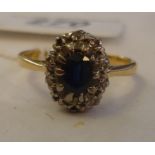 An 18ct gold and plat sapphire and diamo