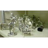 Polished steel miniature figures, model