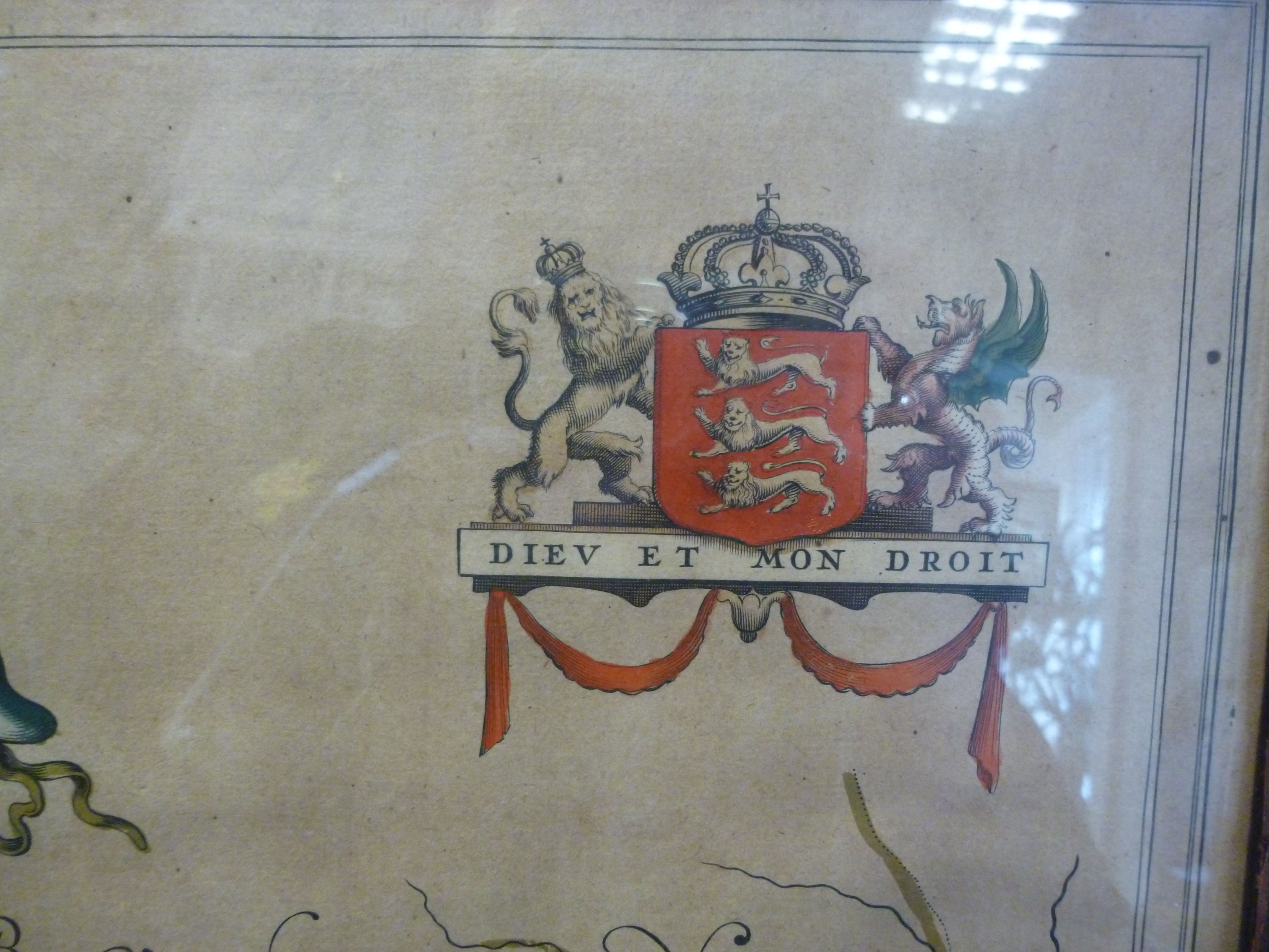 A mid 17thC G. & J.Blaeu coloured county - Image 2 of 5