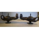 A pair of Art Deco cast and patinated br
