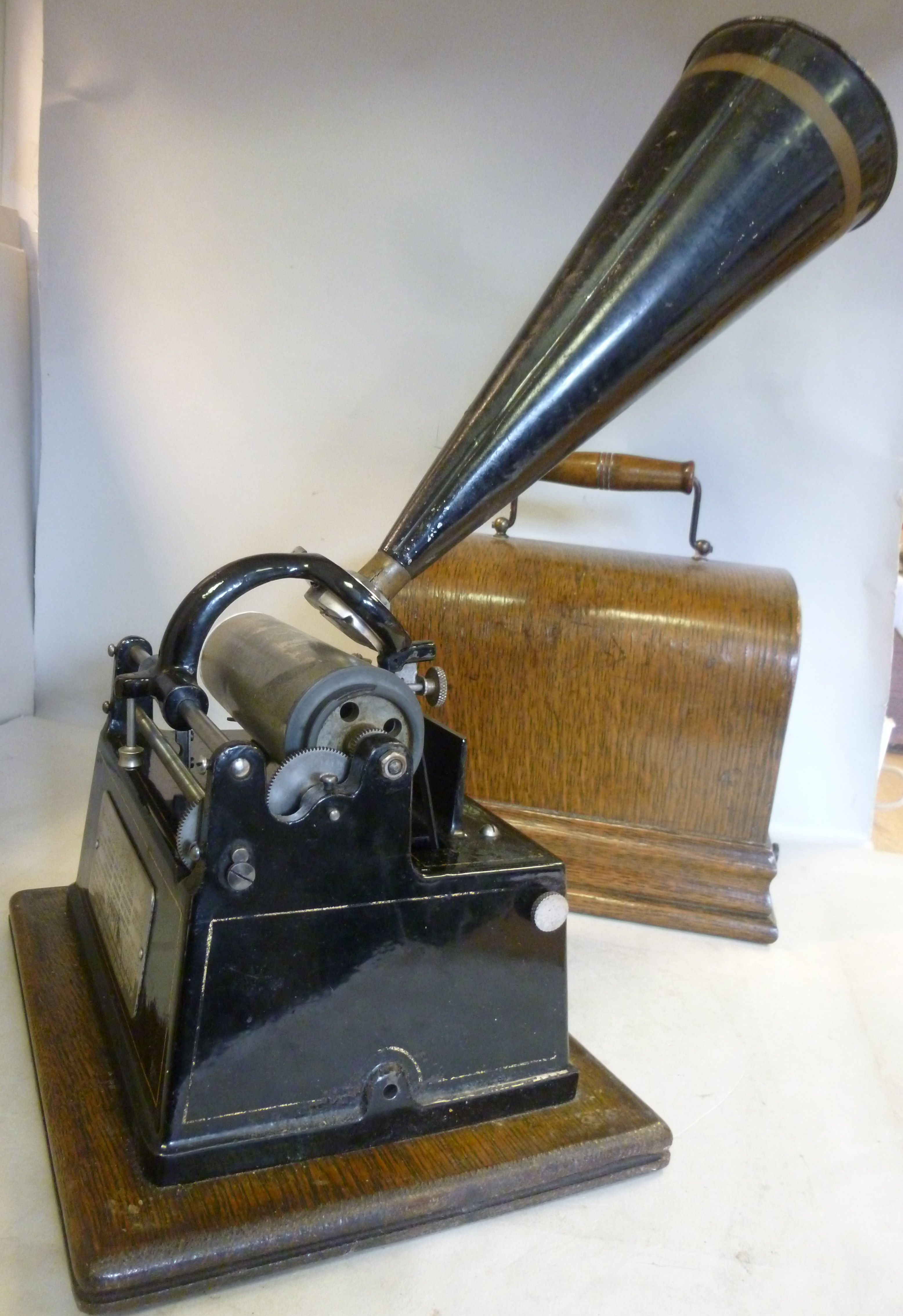 An Edison Gem Phonograph, under a lamina - Image 6 of 8