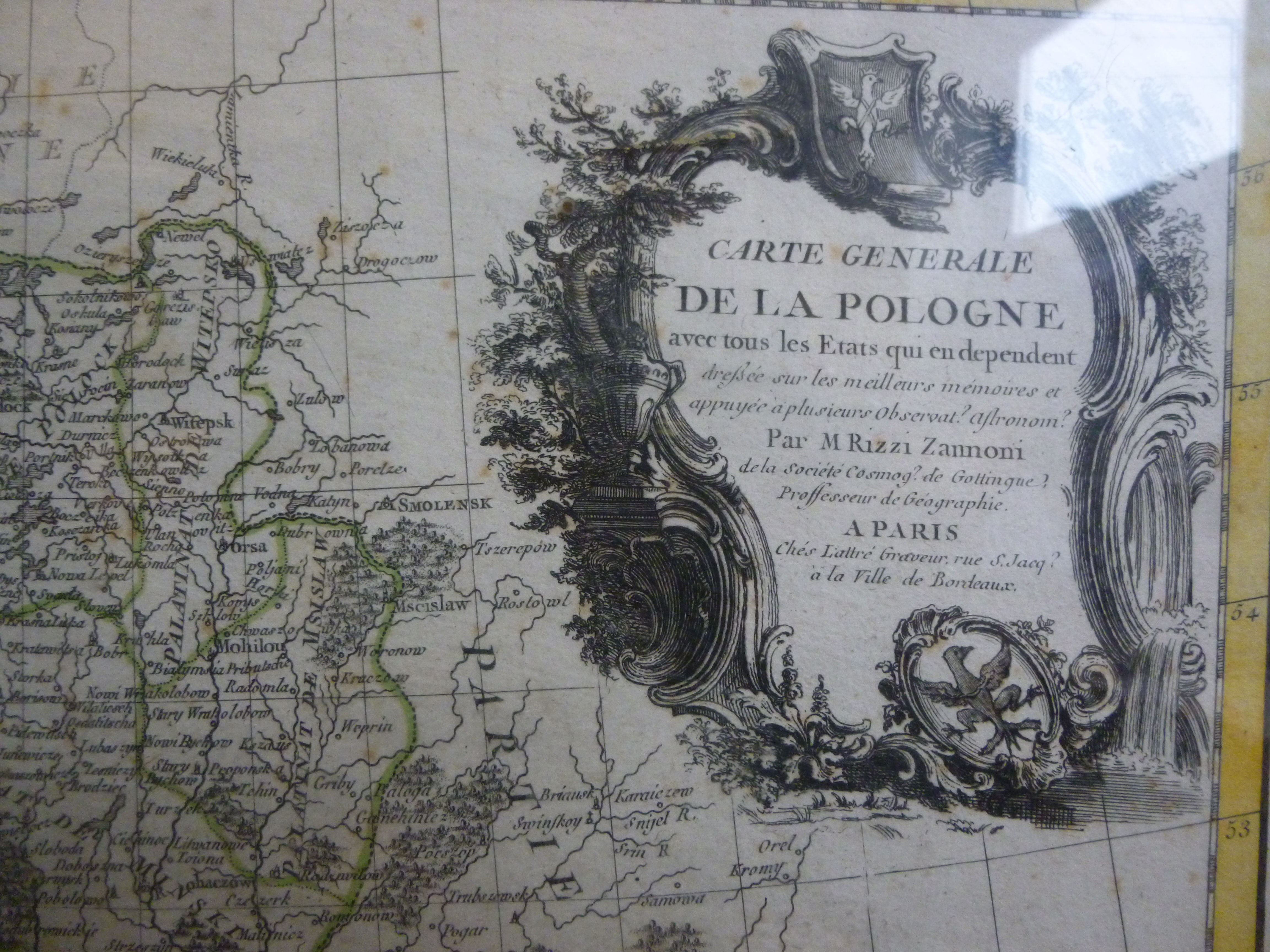 A late 18thC tinted map 'Carte Generale - Image 2 of 3