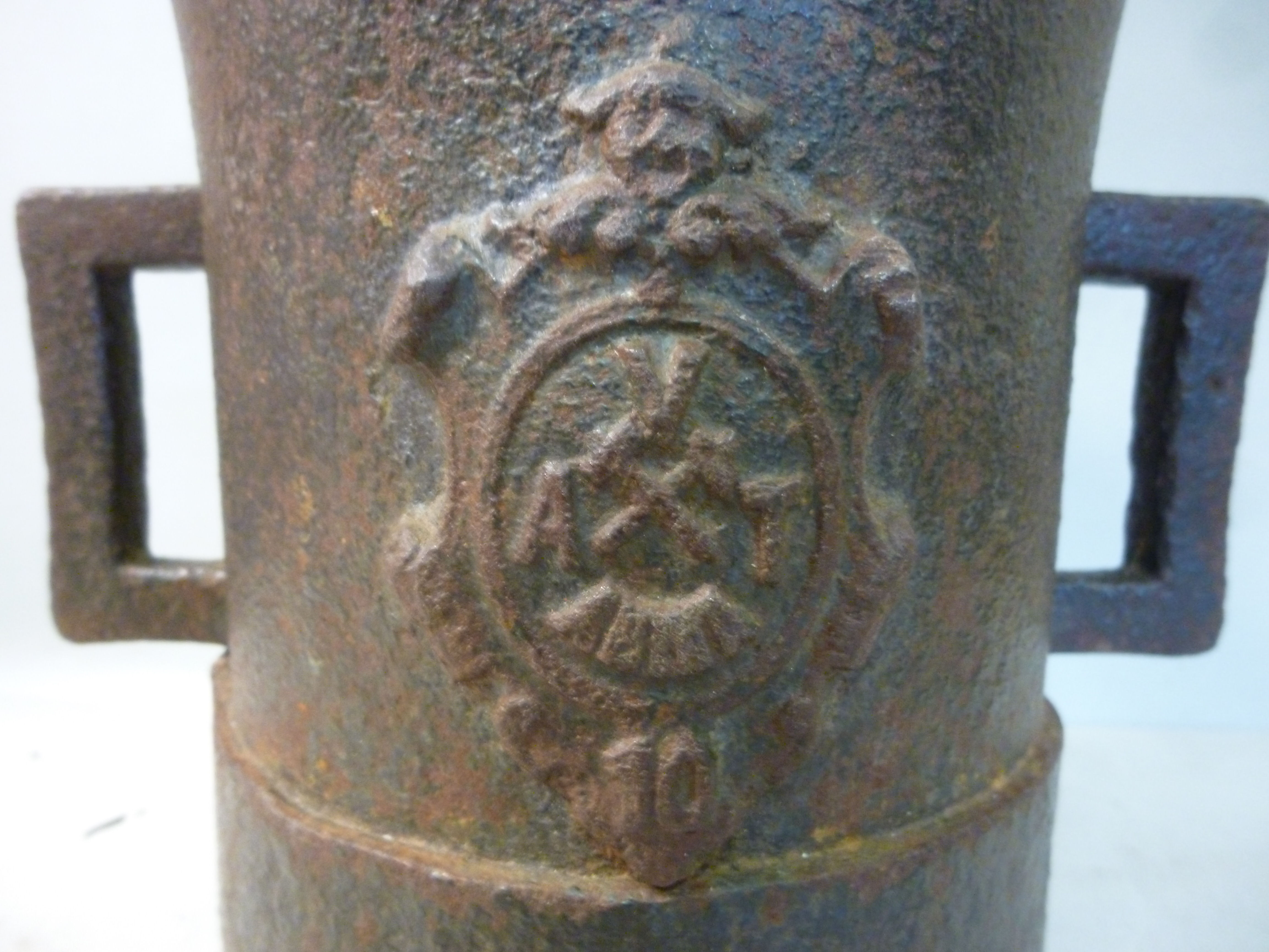 A 17thC cast iron mortar of cylindrical - Image 3 of 4