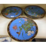 Five similar mid 20thC Chinese cloisonne