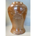 A late 19thC brown salt glazed stoneware