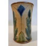 A Fulham Pottery beaker vase, decorated