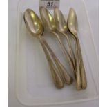 A set of six Victorian silver teaspoons