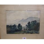 An early 20thC landscape study with hill