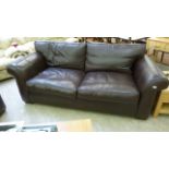 A Duresta dark brown hide upholstered tw