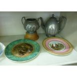 Prattware pottery: to include a plate, d