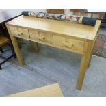 A John Lewis pale oak side table with th