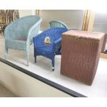 Furniture: to include a Lloyd Loom blue