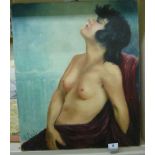E Poels - a study of a nude woman oil o