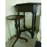 A late 19thC stained oak pedestal wine t