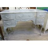 A modern painted silver, five drawer, kn