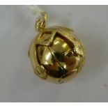 A 9ct gold 'folding' Masonic ball pendan