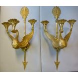 A pair of Regency cast gilt metal wall s