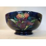 A Moorcroft pottery bowl, on a splayed f