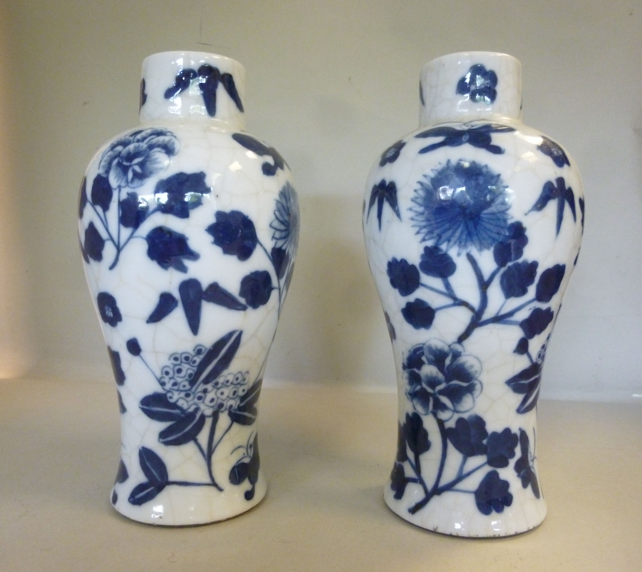 A pair of Chinese Kangxi crackle glazed