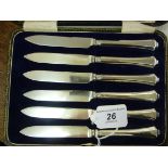 A set of six stainless steel tea knives,