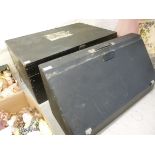 Two 20thC black painted tool chests 15'