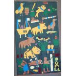 A 1950s West African fabric wall hanging