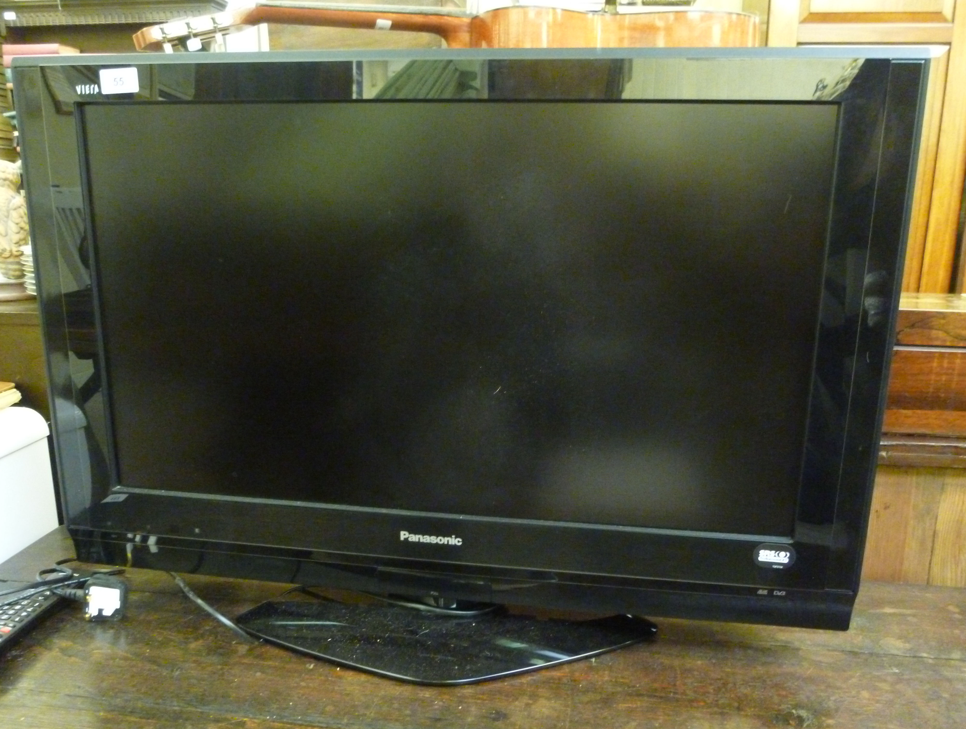 A Panasonic 30'' television, on a diamon