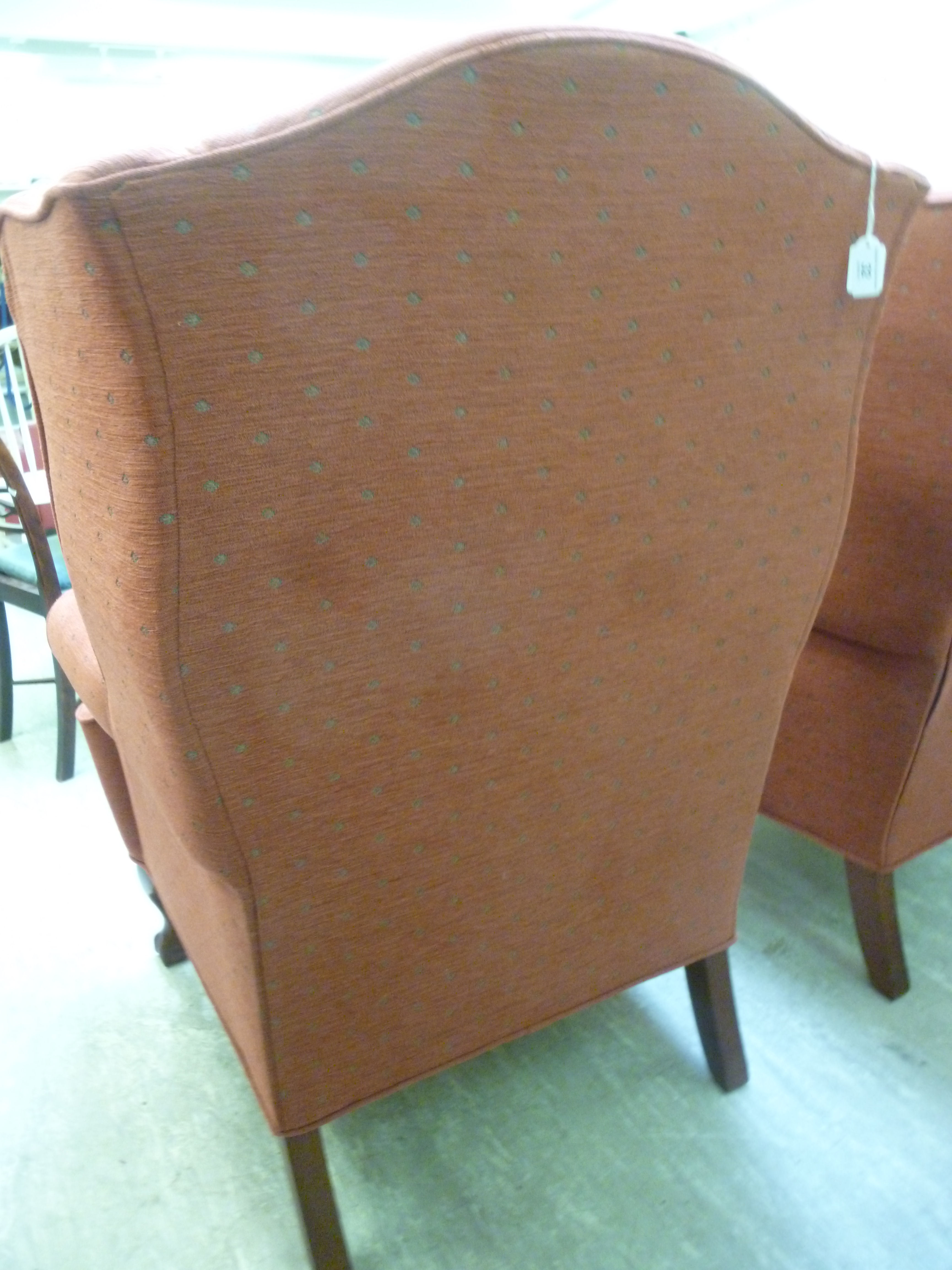A mid Georgian style wingback armchair, - Image 3 of 3