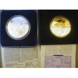 Two silver proof coins, viz. a 10 Pounds