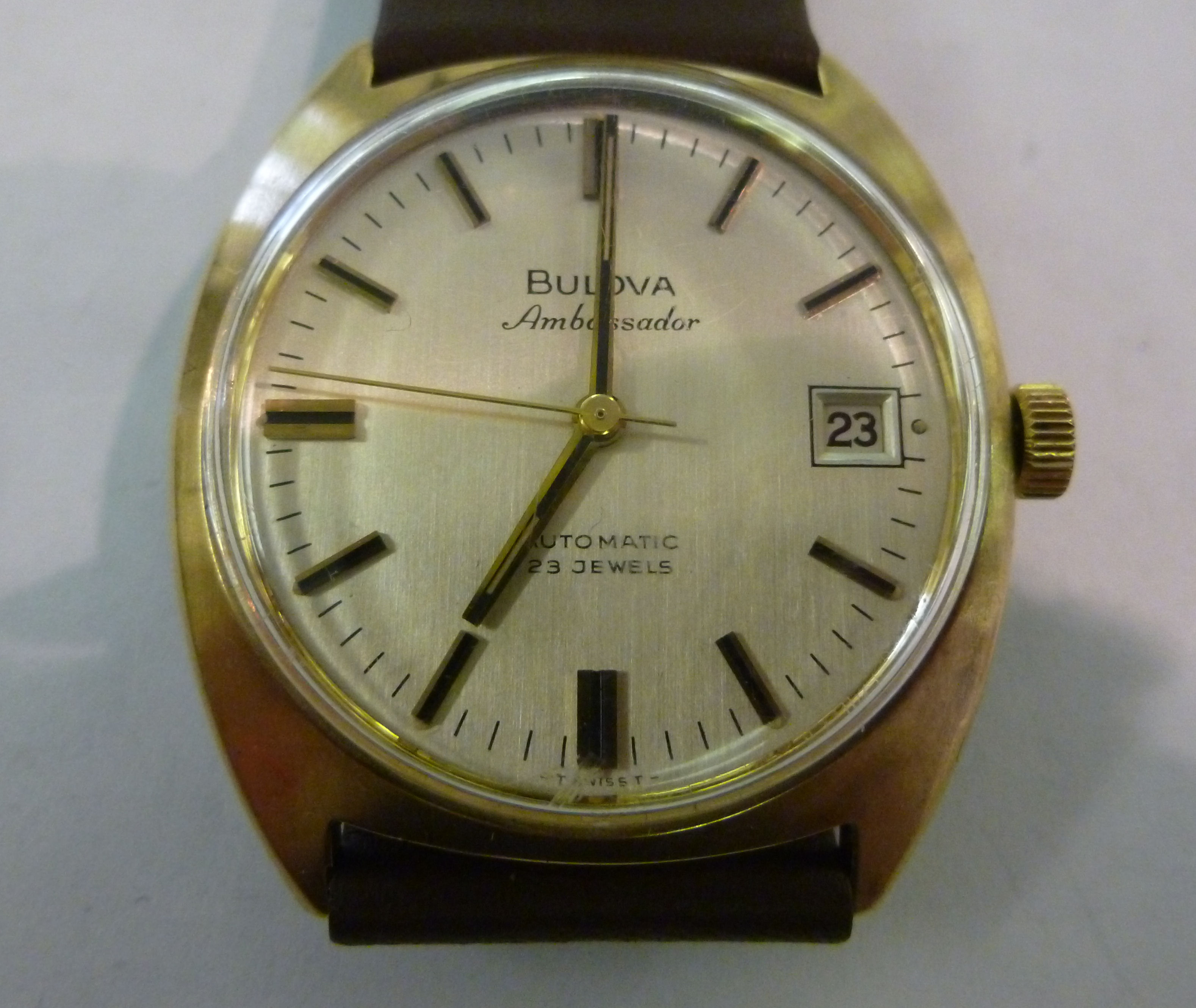 A 9ct gold cased Bulova Ambassador wrist