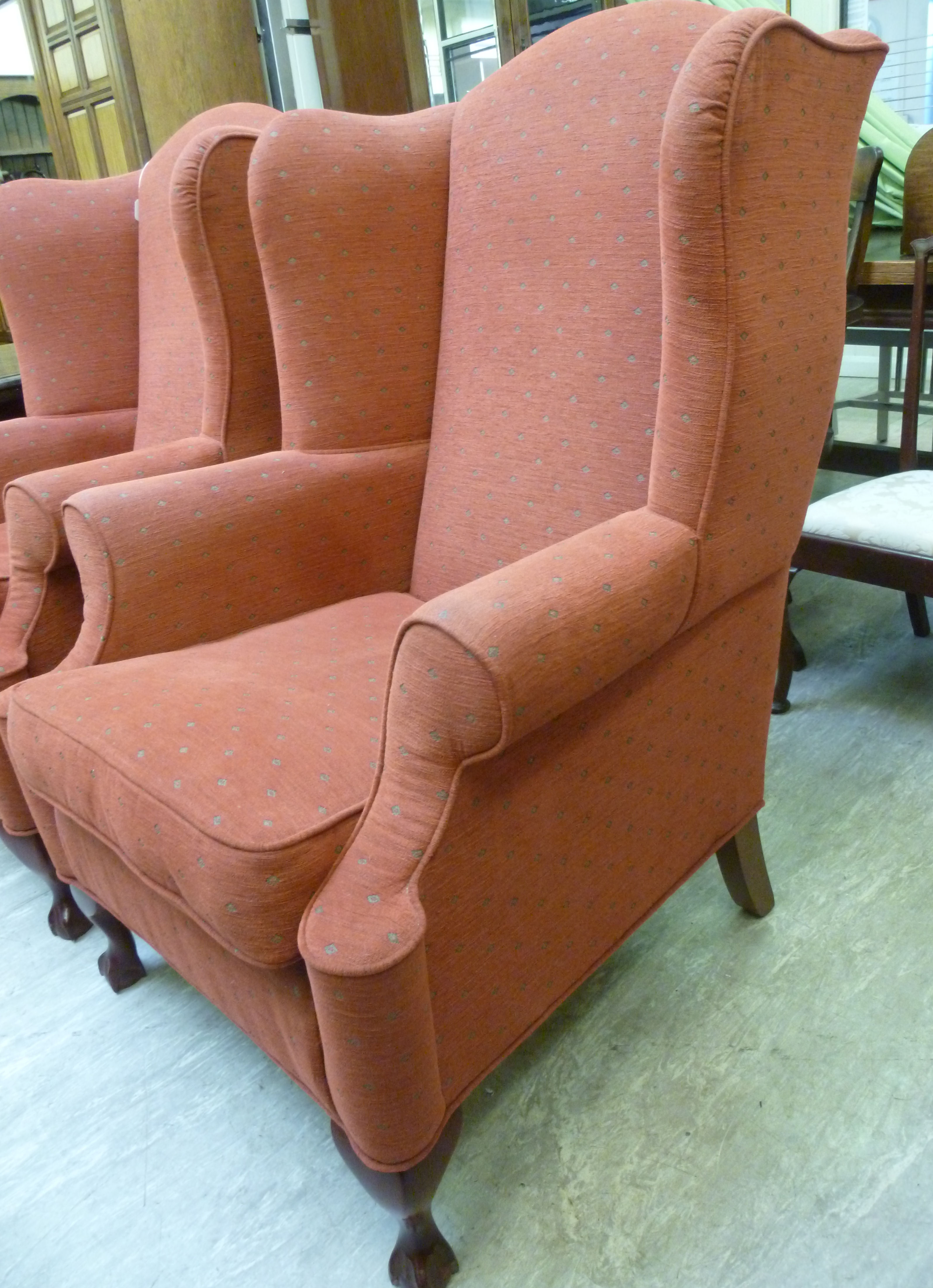 A mid Georgian style wingback armchair, - Image 2 of 3