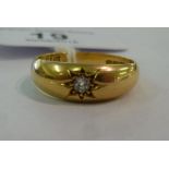 An Edwardian 18ct gold, single stone, di