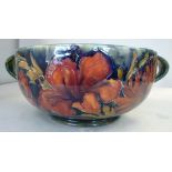 A Moorcroft pottery footed fruit bowl, h