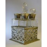 A set of four Edwardian cut glass scent