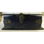 A 19thC lapis lazuli trinket box, in the
