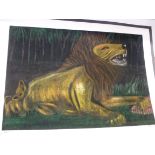 M Hunt - a study of recumbent lion and c