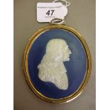 A 19thC Wedgwood blue jasper stoneware o