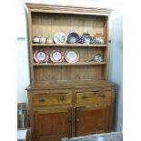 A late 19thC honey coloured pine and elm