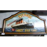 A painted wooden plaque 'Titanic White S